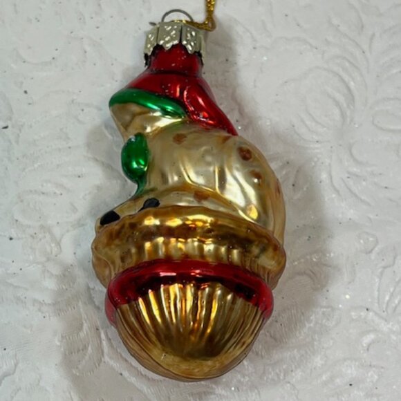 VTG Baby Deer Hand Blown Glass Glitter Christmas Tree Ornament 2"x3.25" - Picture 4 of 10